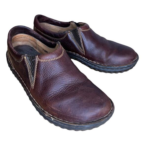 Born Womens W6542 Brown Leather Round Toe Comfort Slip On Clog Shoes Size 7.5 M - Picture 6 of 7
